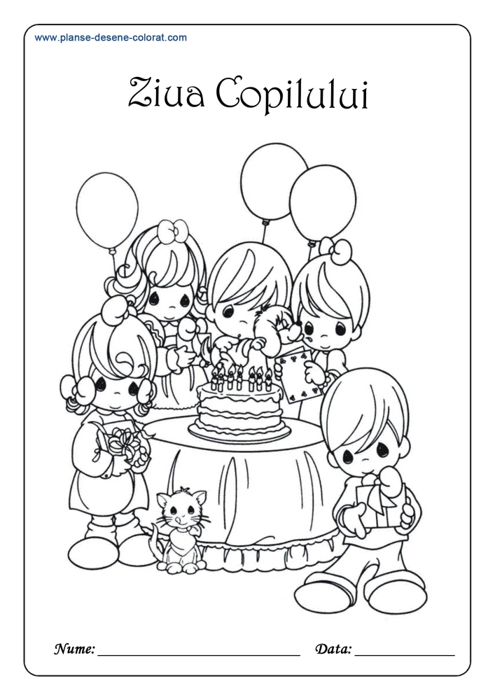 desene de colorat de ziua copilului tort